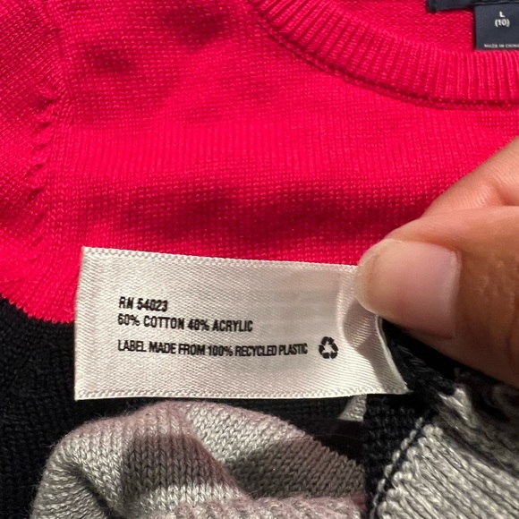 Gap Girls Large 10 Striped Sweater Dress with Orange Hearts Elbows Fall Dress - Picture 4 of 4